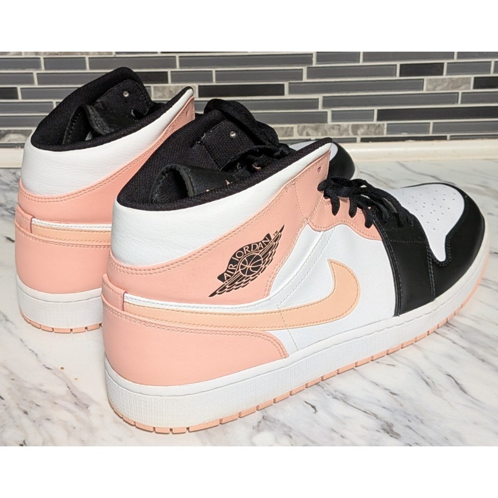 Nike Air Jordan 1 Mid Crimson Tint Arctic Orange Black 554724-133 Men's Size 18 - Picture 7 of 10